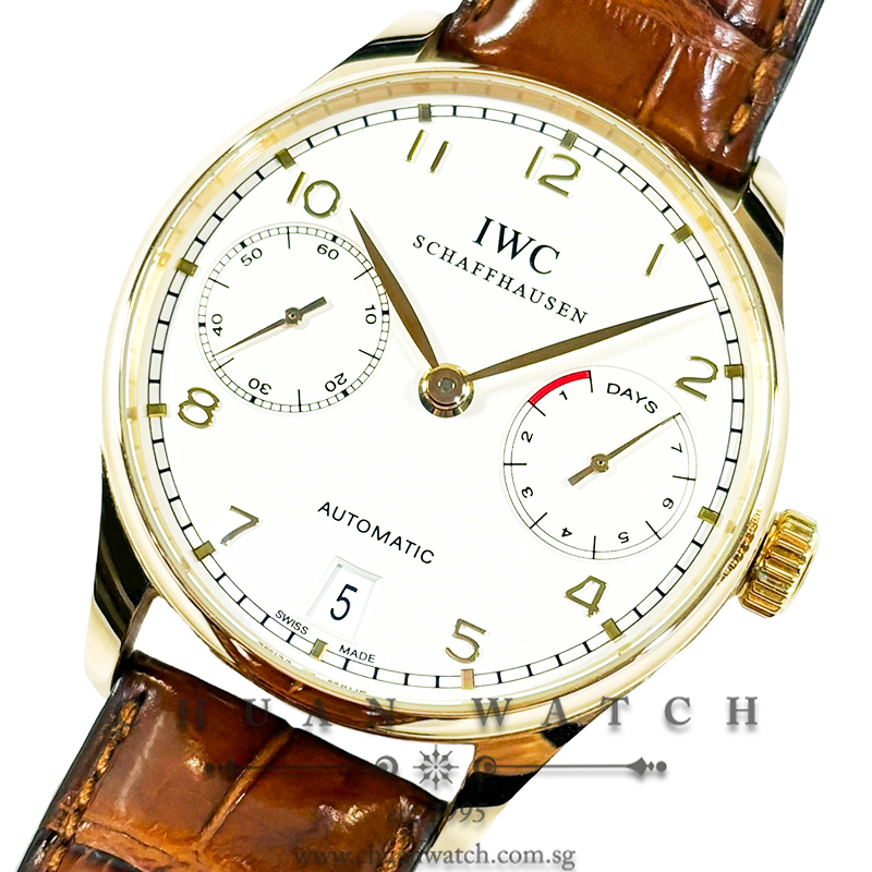 IWC Portuguese 7-Days Rose Gold 42.3mm IW500101 Silver - Discontinued