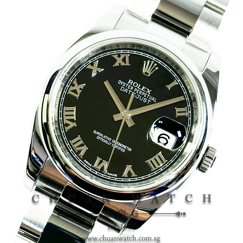 Rolex Gents' DateJust 36mm 116200 Black Roman - Discontinued
