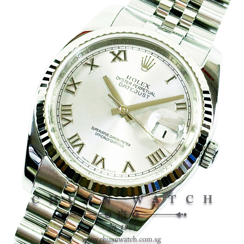 Rolex Gents' DateJust 36mm 116234 Rhodium Roman - Discontinued