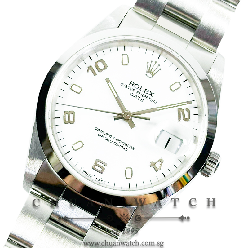Rolex Oyster Perpetual Date 34mm 15200 White Arabic Tritium - Discontinued