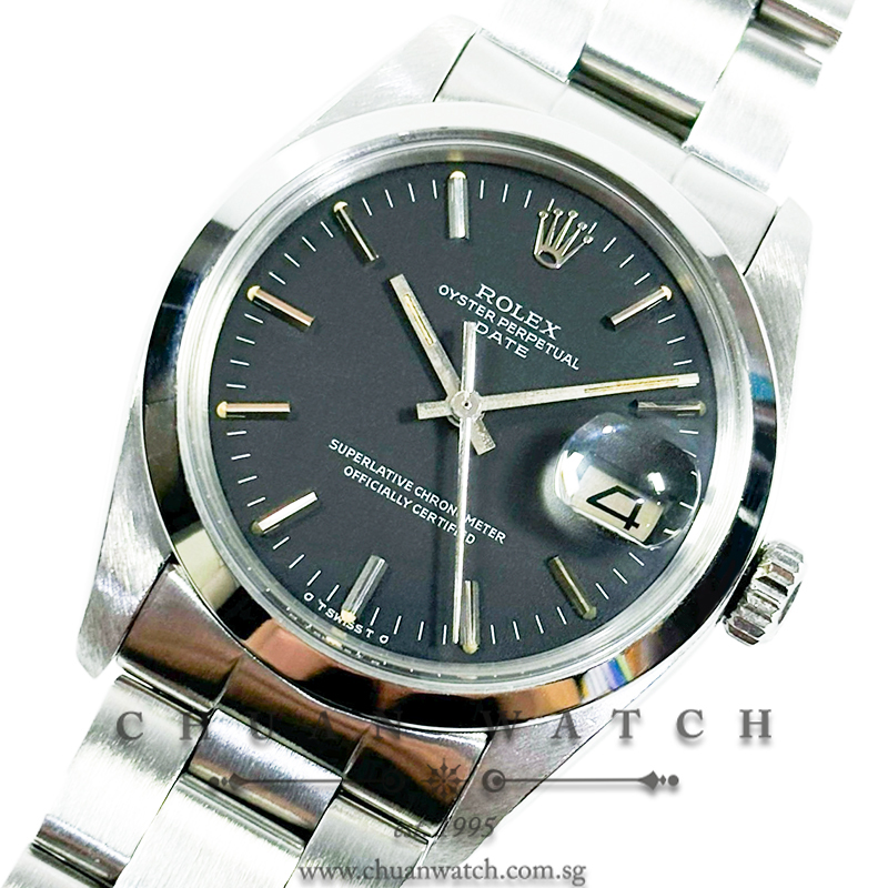 Rolex Vintage Oyster Perpetual Date 34mm 1500 Black Index Tritium 'Sigma' - Discontinued