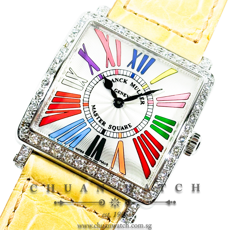 Franck Muller Ladies' Master Square 'Color Dreams' Steel Quartz 6002 L QZ COL DRM R D 1R Silver Roman