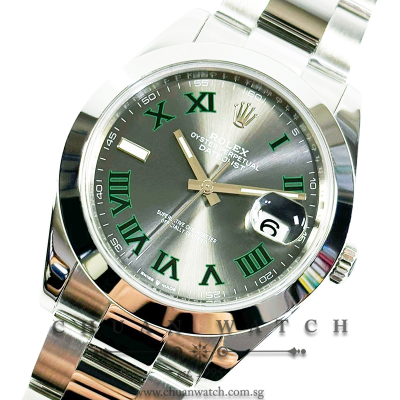 Rolex DateJust 41 126300 Slate Roman 'Wimbledon'