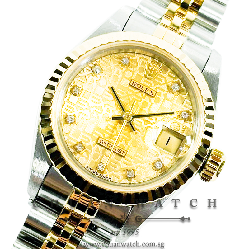 Rolex Ladies' DateJust Two-Tone 26mm 69173 Champagne Jubilee Diamonds - Discontinued
