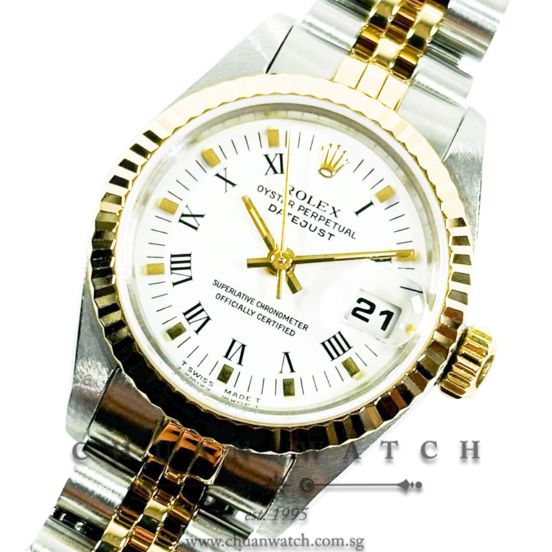 Rolex Ladies' DateJust Two-Tone 26mm 69173 White Roman Tritium - Discontinued