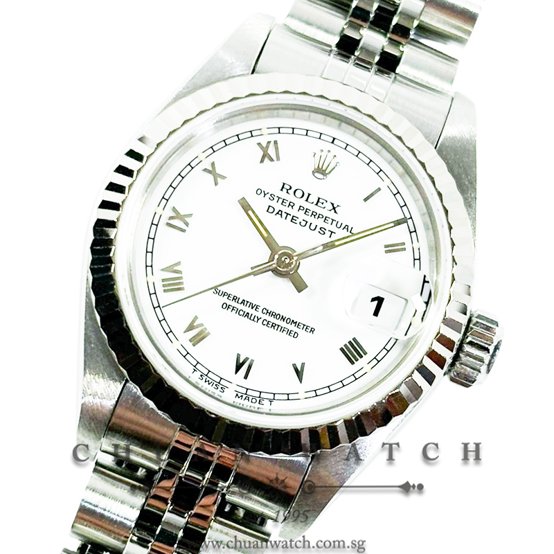 Rolex Ladies' DateJust 26mm 69174 White Roman Tritium - Discontinued