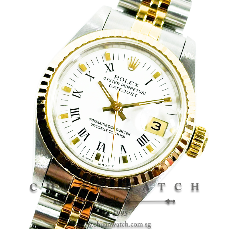 Rolex Ladies' DateJust Two-Tone 26mm 69173 White Roman Tritium - Discontinued