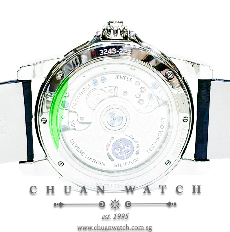 Ulysse Nardin Classico Lady Dual Time Blue Diamonds 37mm 3243-222/393 - Discontinued - Image 2