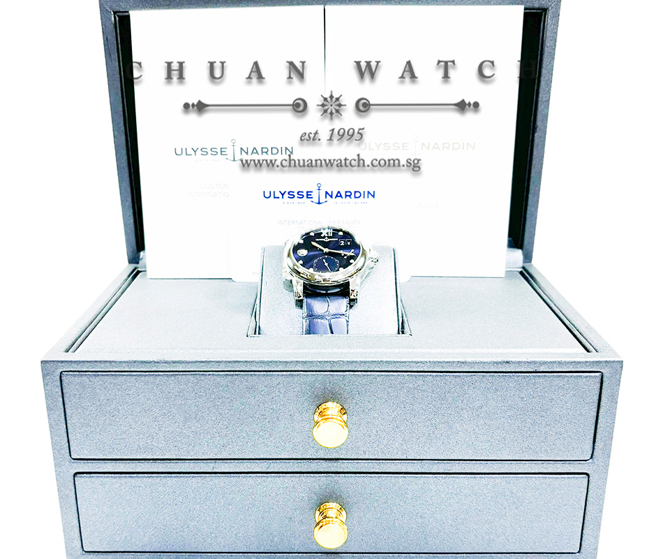 Ulysse Nardin Classico Lady Dual Time Blue Diamonds 37mm 3243-222/393 - Discontinued - Image 4