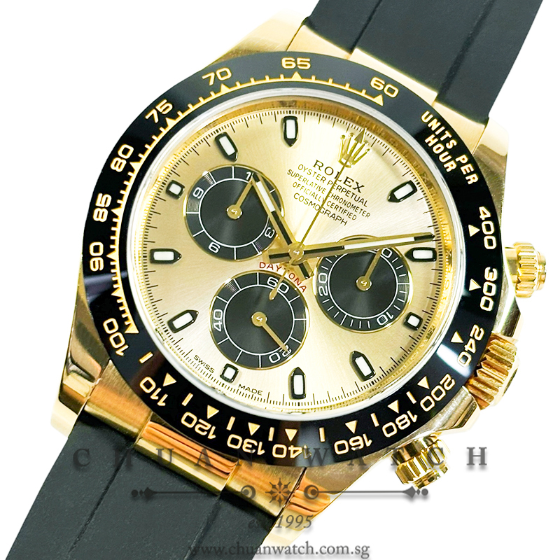 Rolex Cosmograph Daytona Yellow Gold Oysterflex 'YML' 116518LN Golden Black Index - Discontinued