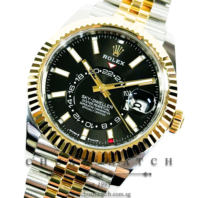 Rolex Sky-Dweller Two-Tone Jubilee 42mm 336933 Black