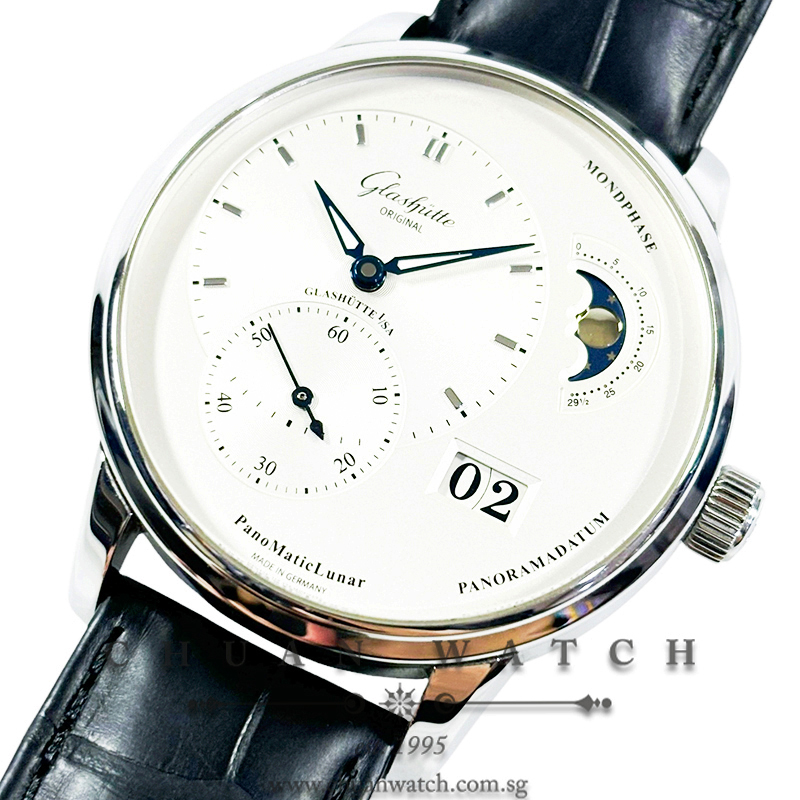 Glashutte Original PanoMaticLunar MoonPhase 40mm 1-90-02-42-32-05 Silver - Discontinued