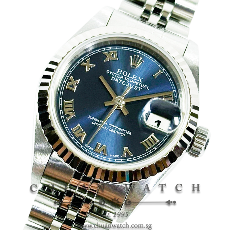 Rolex Ladies' DateJust 26mm 69174 Blue Roman - Discontinued