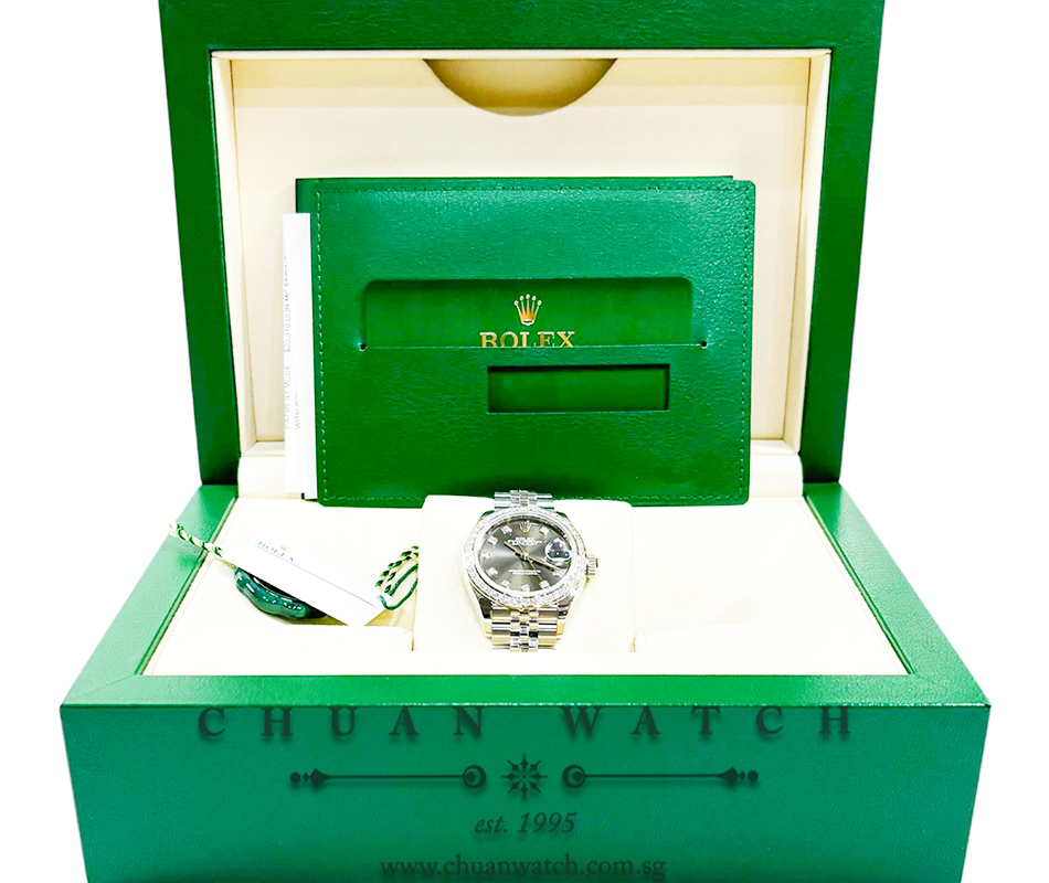 Rolex Lady-DateJust 28mm 279384RBR Dark Grey Diamonds - Image 4