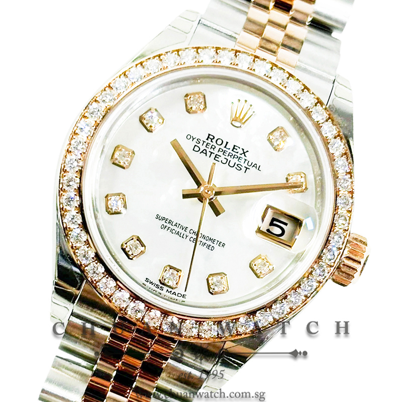 Rolex Lady-DateJust Two-Tone 28mm 279381RBR White MOP Diamonds