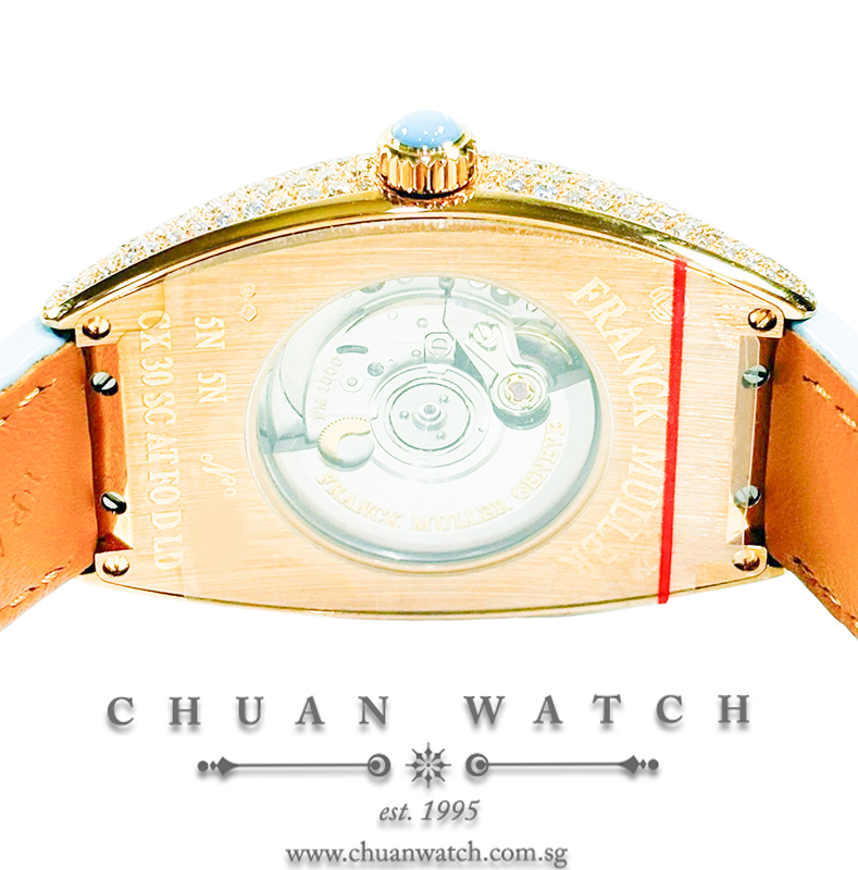 Franck Muller Curvex CX Lady Automatic Rose Gold Diamonds Blue 30mm CX 30 SC AT FO D LD 5N 5N Silver Arabic - Image 2