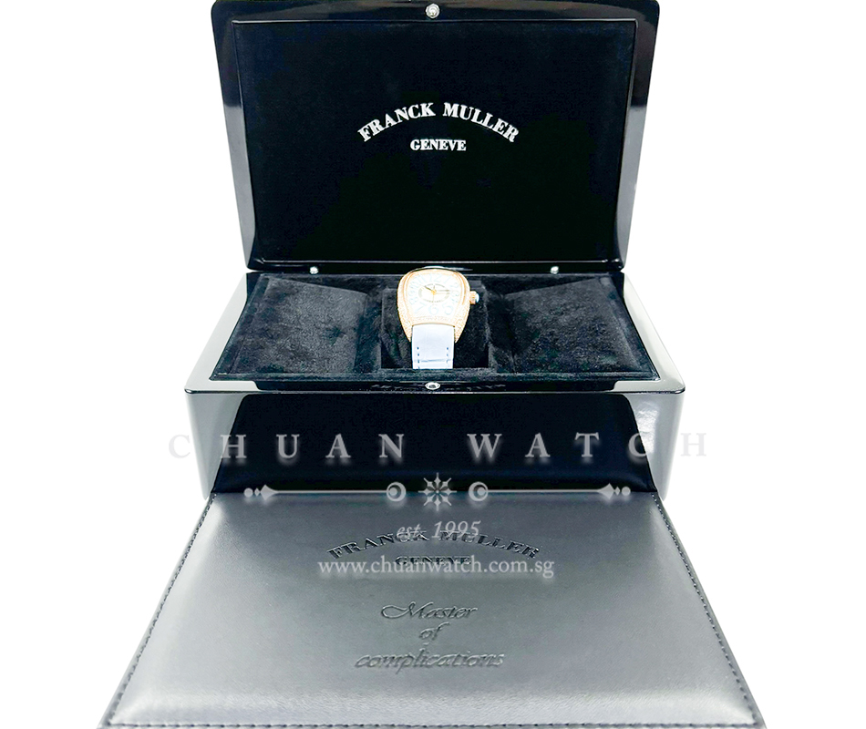 Franck Muller Curvex CX Lady Automatic Rose Gold Diamonds Blue 30mm CX 30 SC AT FO D LD 5N 5N Silver Arabic - Image 4