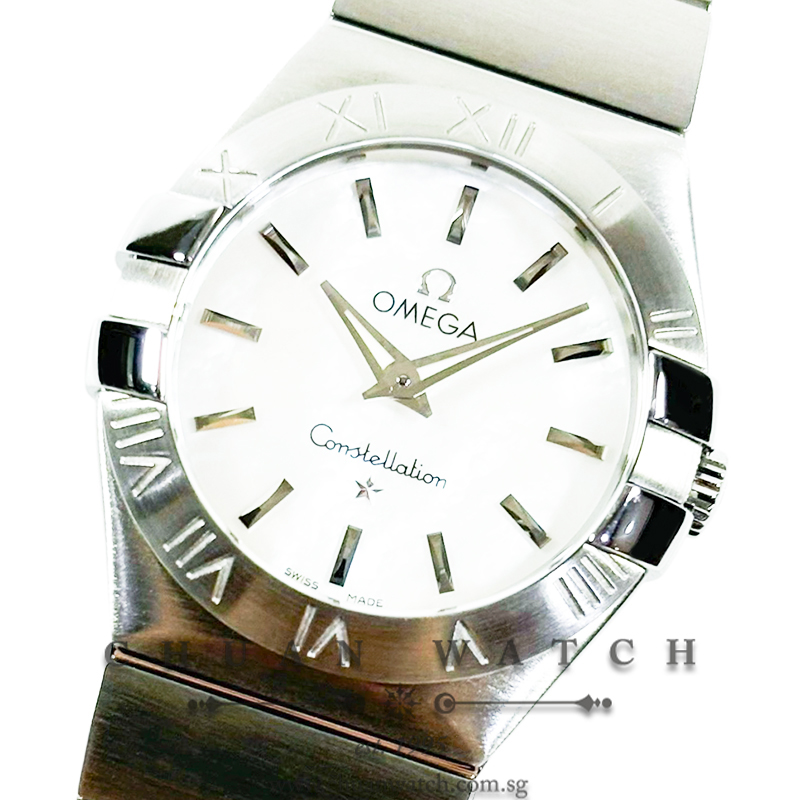 Omega Constellation Quartz 27mm 123.10.27.60.05.001 White MOP Index - Discontinued