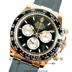 Rolex Cosmograph Daytona Everose Oysterflex 126515LN Black-Sundust Index