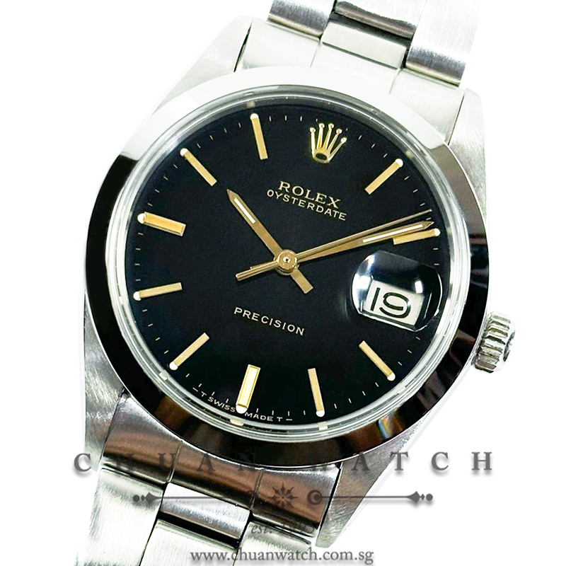 Rolex Vintage Oysterdate Precision 34mm 6694 Black Index Tritium - Discontinued
