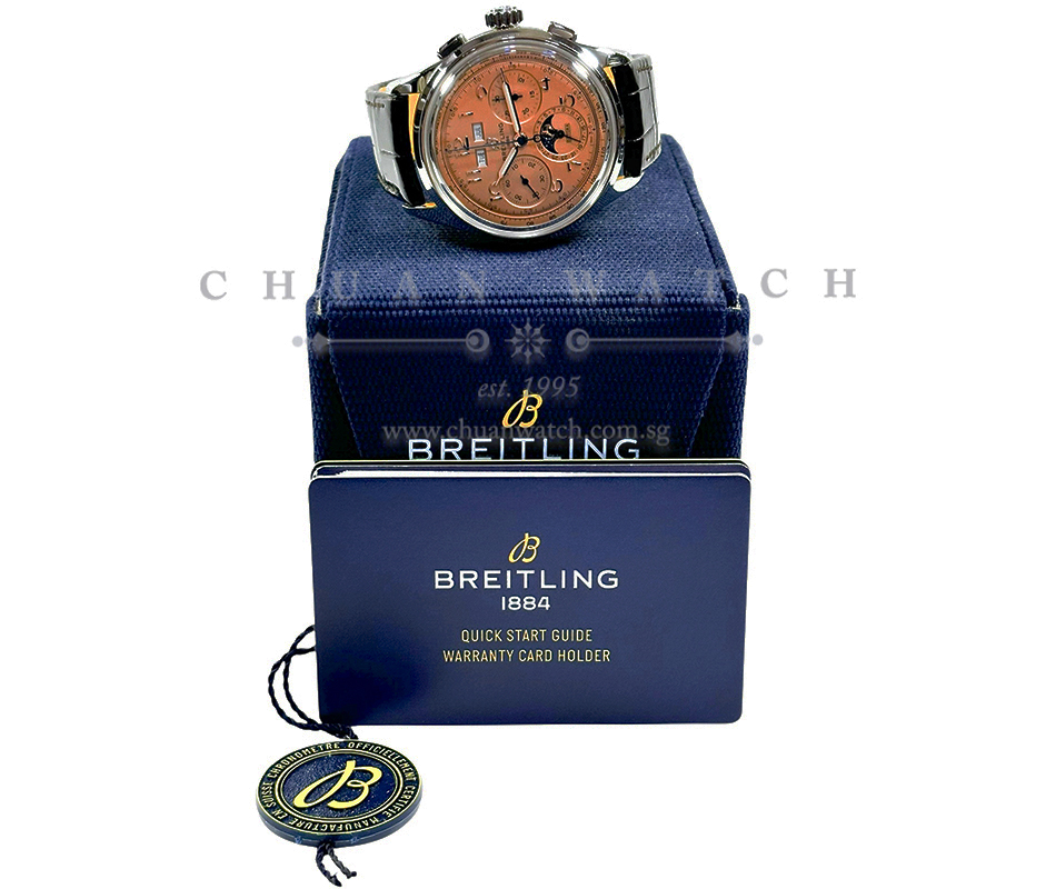 Breitling Premier B25 Datora Chronograph MoonPhase 42 AB2510 Salmon - Image 2