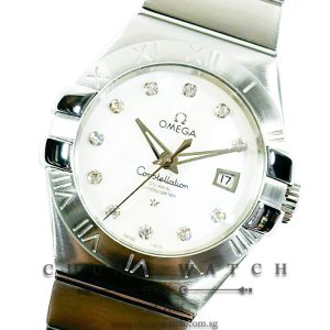 Omega Constellation Co-Axial Chronometer 31mm 123.10.31.20.55.001 White MOP Diamonds - Discontinued