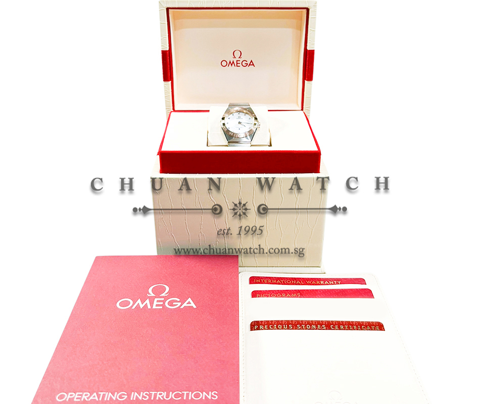 Omega Constellation Quartz Two-Tone 28mm 131.20.28.60.55.001 White MOP Diamonds - Image 4
