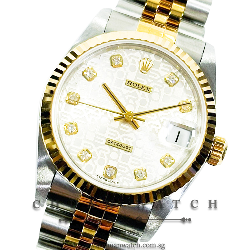 Rolex Boys' DateJust Two-Tone 31mm 68273 Silver Jubilee Diamonds - Discontinued
