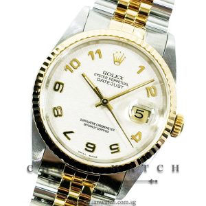 Rolex Gents' DateJust Two-Tone 36mm 16233 Ivory Jubilee Arabic - Discontinued
