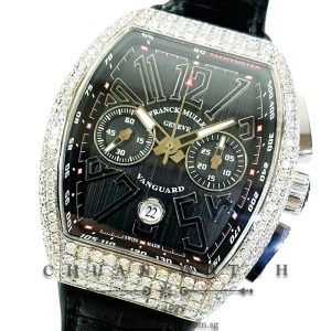 Franck Muller Vanguard Chronograph Steel Black Custom-Set Diamonds V 45 CC DT AC NR