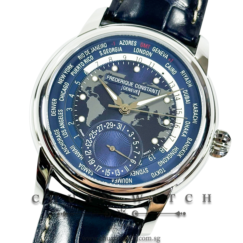 Frederique Constant Manufacture Classic Worldtimer 42mm FC-718NWM4H6 Blue