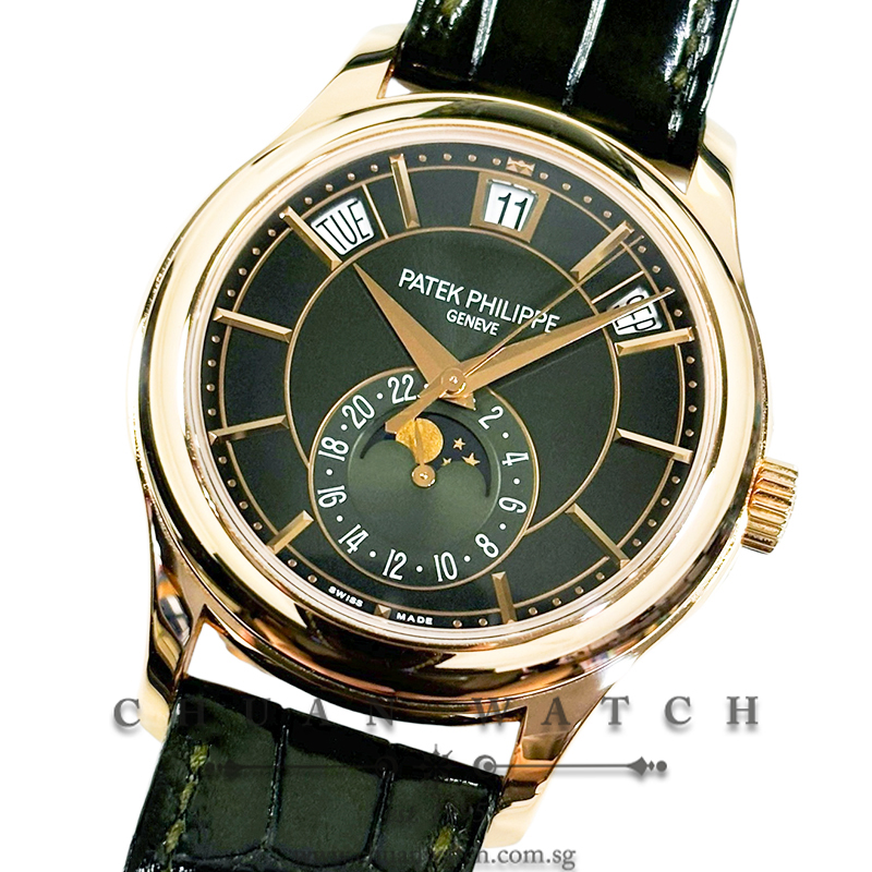 Patek Philippe Annual Calendar MoonPhase Rose Gold 40mm 5205R-011 Green