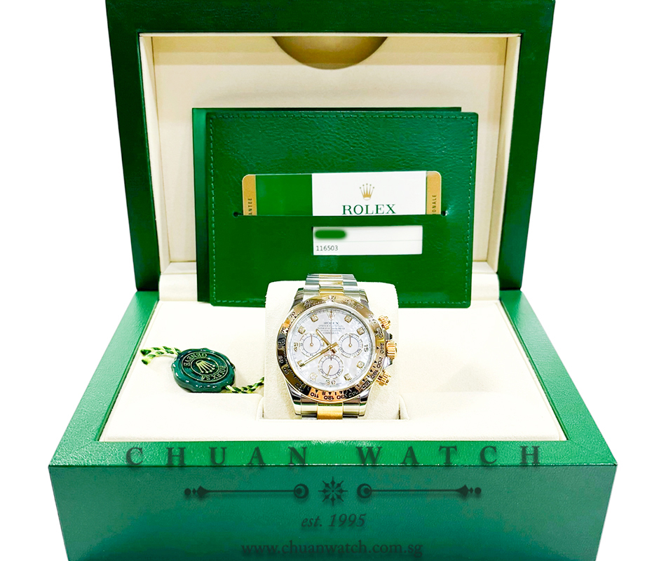 Rolex Cosmograph Daytona Two-Tone 116503 White MOP Diamonds - Discontinued - Image 4