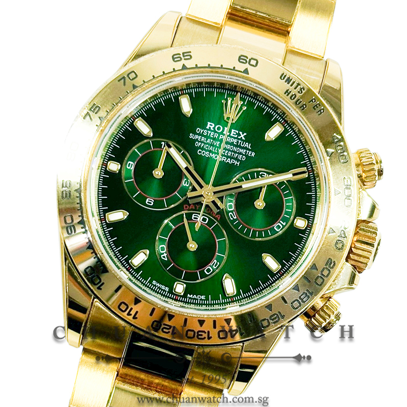 Rolex Cosmograph Daytona Yellow Gold 'John Mayer' 116508 Green Index - Discontinued