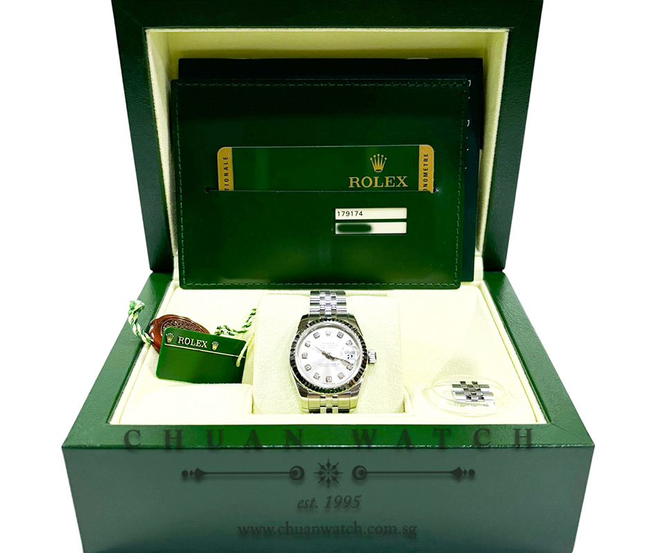 Rolex Ladies' DateJust 26mm 179174 Silver Diamonds - Discontinued - Image 4