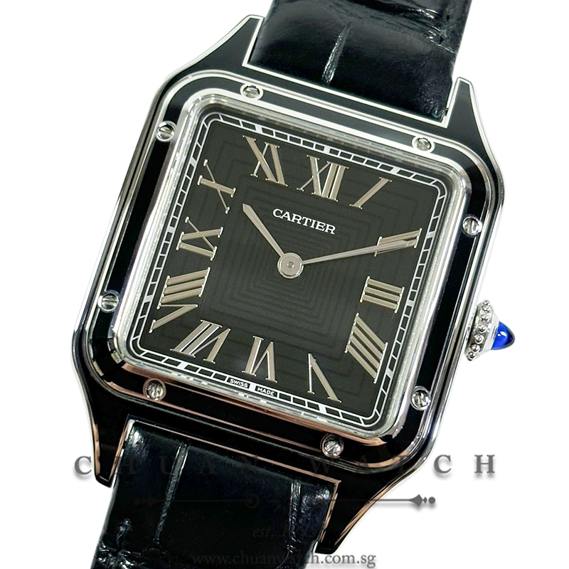 Cartier Santos-Dumont Large Manual-Winding Black Lacquer 31.4mm WSSA0046