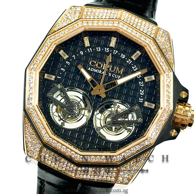 Corum Admiral's Cup AC-One 45 Double Tourbillon Rose Gold Diamonds 108.109.85/0F01-AN91 - Discontinued