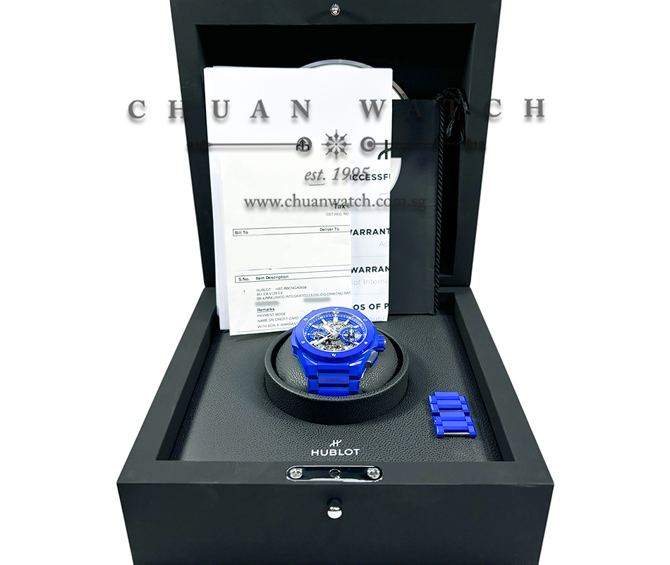 Hublot Big Bang Unico Integral Indigo Blue Ceramic 42mm 451.EX.5129.EX (Limited Edition of 250 Pieces Only) - Image 4