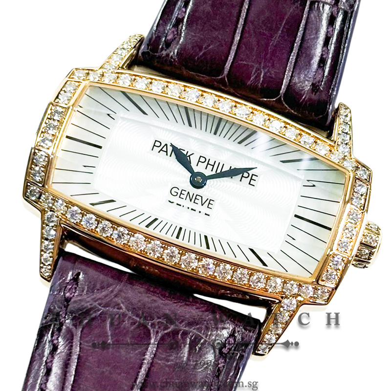 Patek Philippe Gondolo Gemma Quartz Rose Gold Diamonds 37mm 4981R-001 White MOP - Discontinued