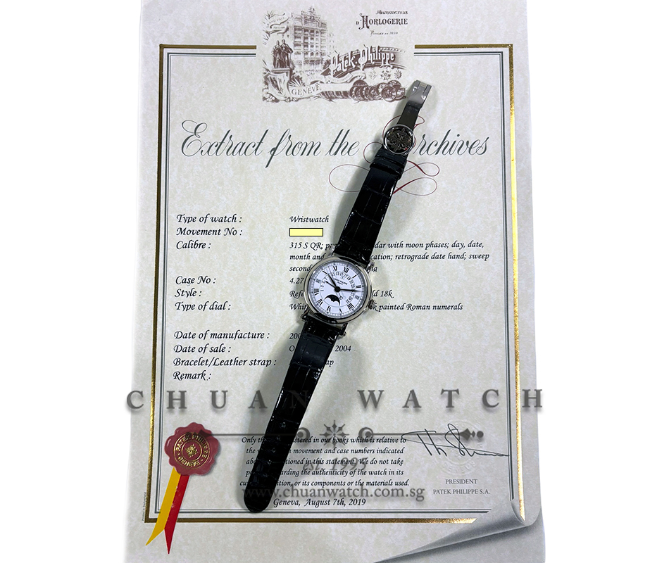 Patek Philippe Retrograde Perpetual Calendar MoonPhase White Gold 36mm 5059 - Discontinued - Image 3