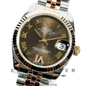 Rolex Boys' DateJust Two-Tone Jubilee 31mm 178271 Chocolate Roman VI Diamonds - Discontinued