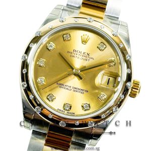Rolex Boys' DateJust Two-Tone 31mm 178343 Champagne Diamonds - Discontinued