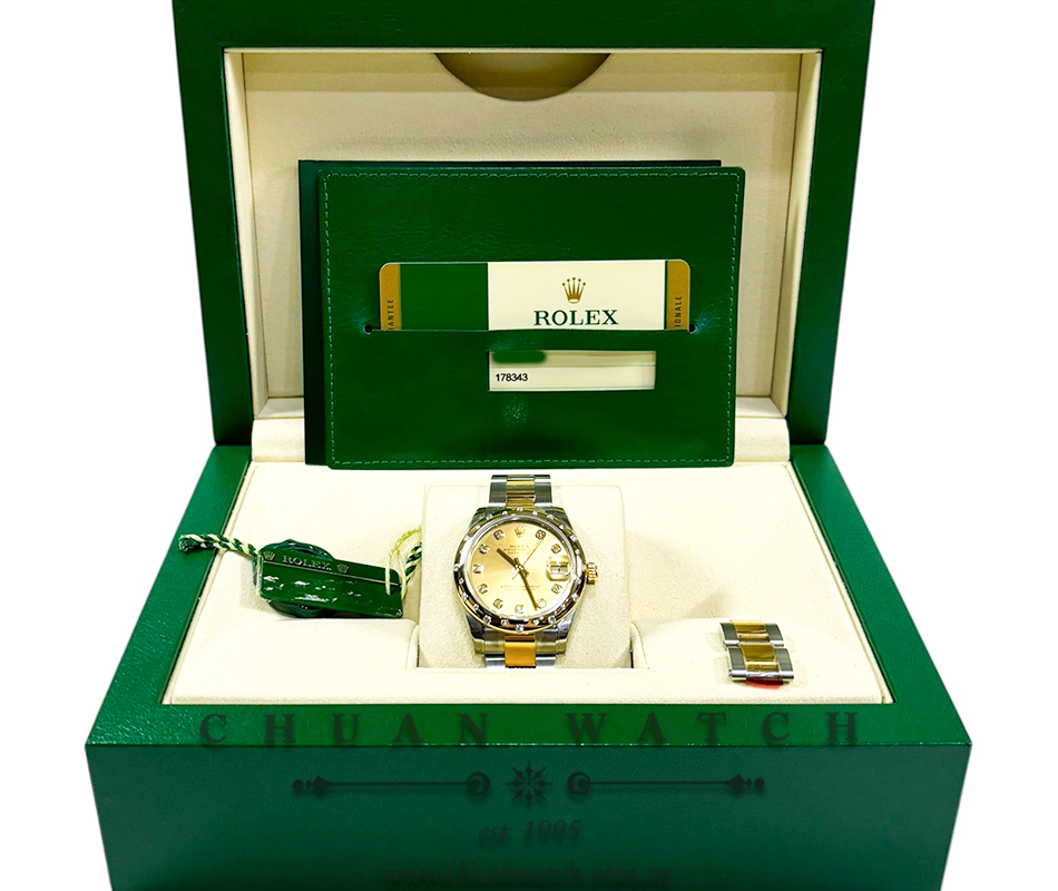 Rolex Boys' DateJust Two-Tone 31mm 178343 Champagne Diamonds - Discontinued - Image 4