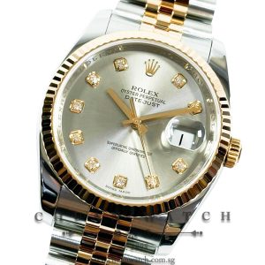 Rolex Gents' DateJust Two-Tone 36mm 116231 Grey Diamonds - Discontinued