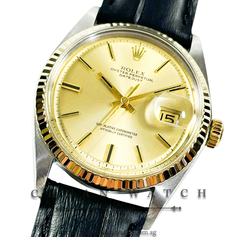 Rolex Vintage Gents' DateJust Two-Tone 36mm 1601 Champagne 'Pie-Pan' Index Tritium - Discontinued