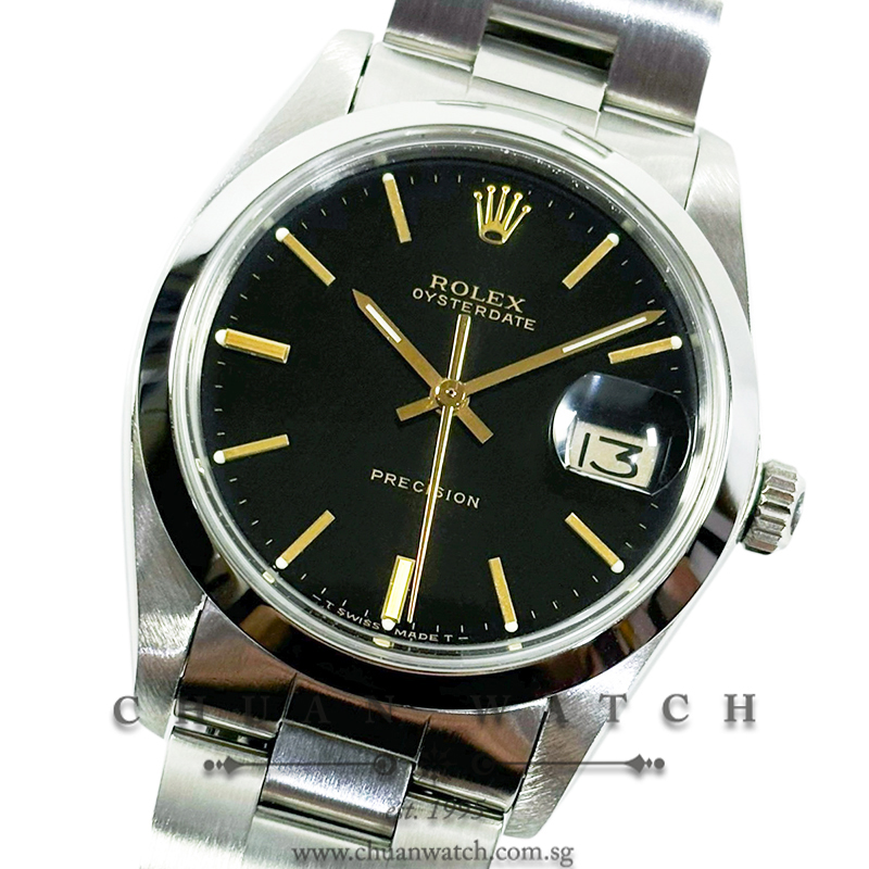 Rolex Vintage Oysterdate Precision 34mm 6694 Black Index Tritium - Discontinued