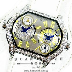 deLaCour City 2 Dual-Time Steel Diamonds Quartz 38mm WAST1901 Silver - Discontinued