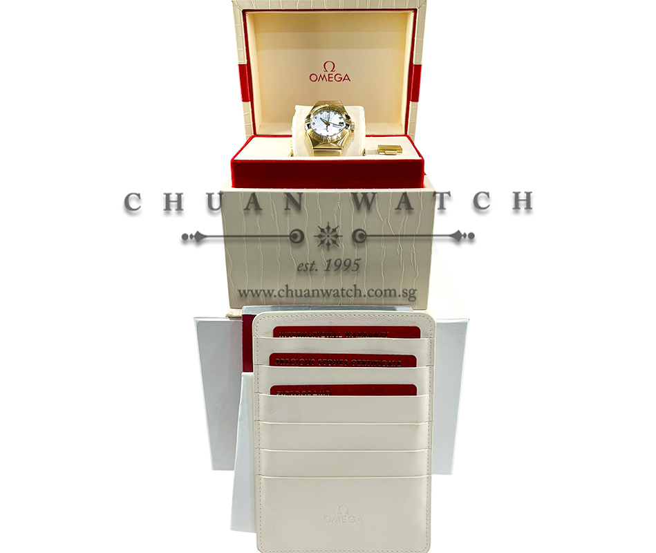 Omega Constellation Co-Axial Chronometer Yellow Gold 27mm 123.50.27.20.55.002 White MOP Diamonds - Discontinued - Image 2