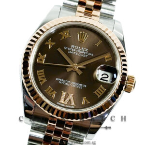 Rolex Boys' DateJust Two-Tone Jubilee 31mm 178271 Chocolate Roman VI Diamonds - Discontinued