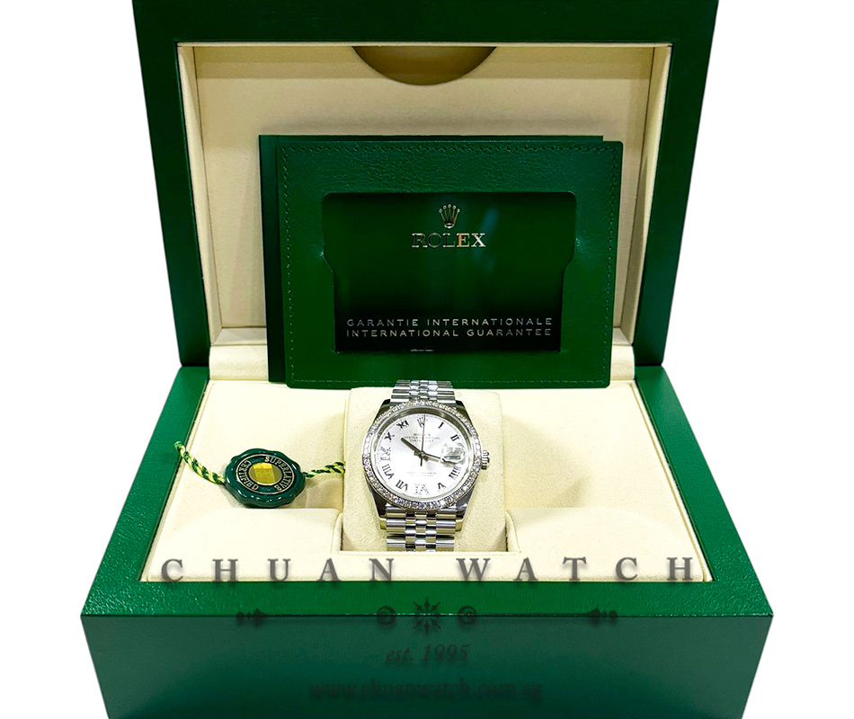 Rolex DateJust 36 126284RBR Silver Roman VI IX Diamonds - Image 2